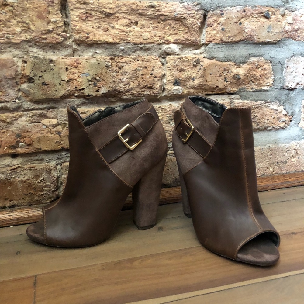 Open toe booties